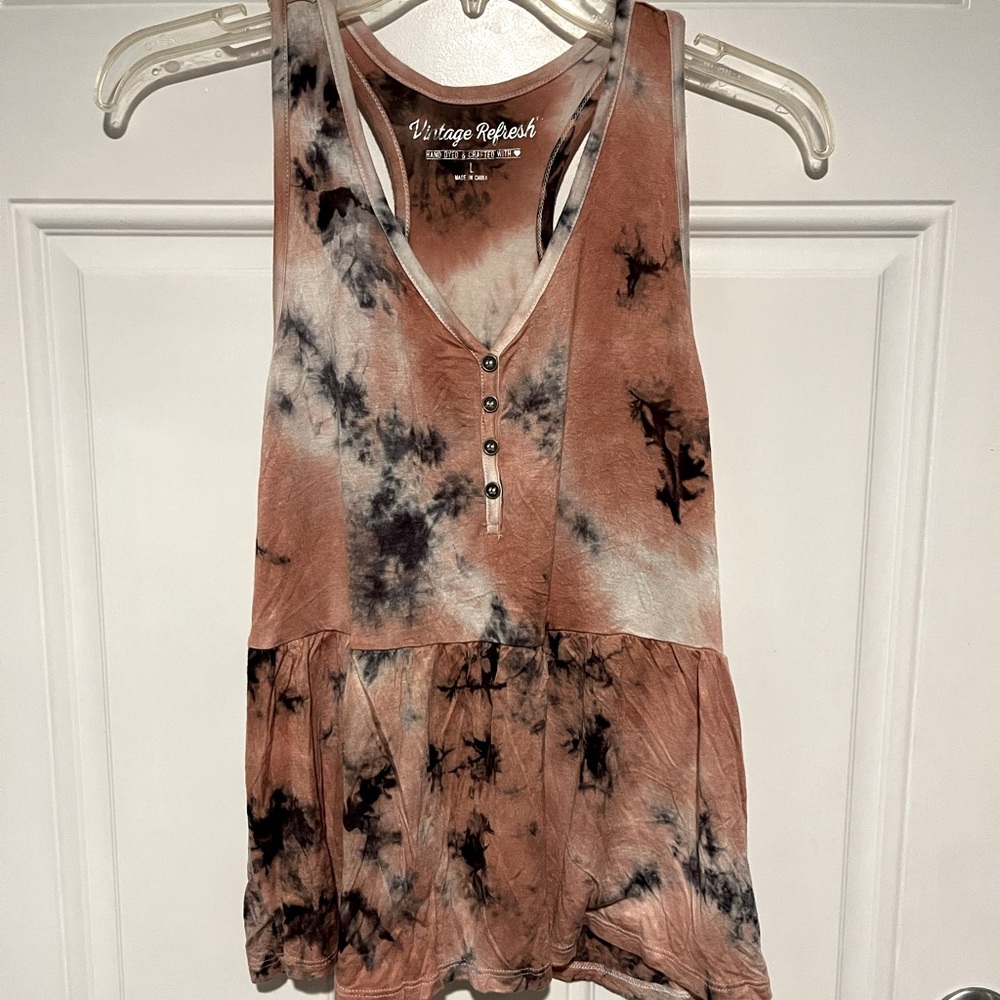 Tye dye Tank Pink and Purple babydoll style